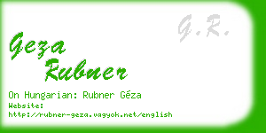 geza rubner business card